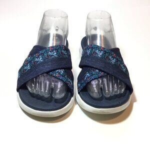 Skechers Womens Size 9 Goga Max Gen 5 Slip On Tropical Sandals Slides